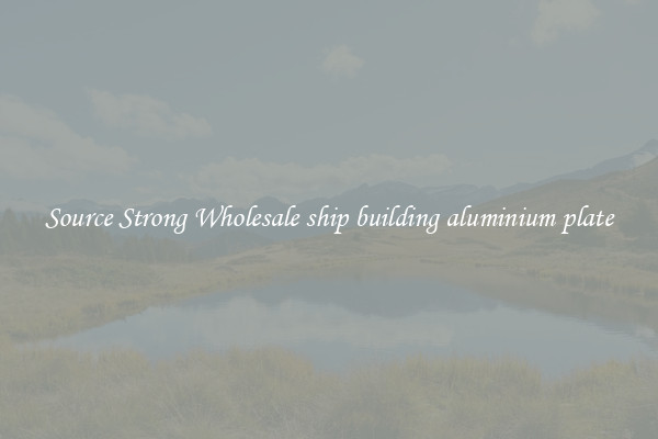 Source Strong Wholesale ship building aluminium plate