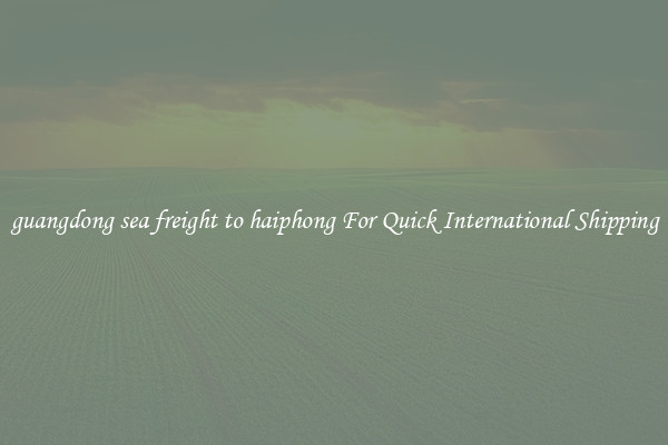 guangdong sea freight to haiphong For Quick International Shipping