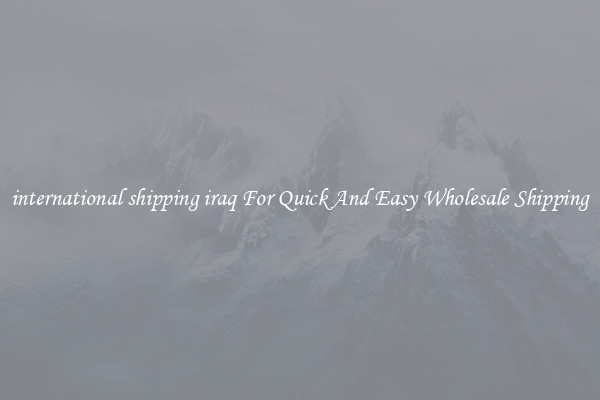 international shipping iraq For Quick And Easy Wholesale Shipping