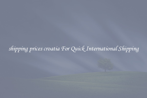 shipping prices croatia For Quick International Shipping