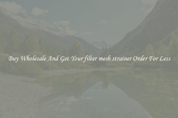 Buy Wholesale And Get Your filter mesh strainer Order For Less