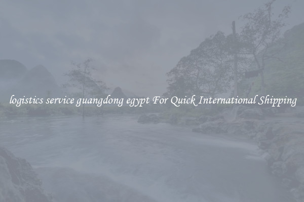 logistics service guangdong egypt For Quick International Shipping