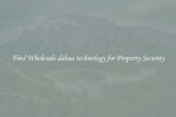 Find Wholesale dahua technology for Property Security