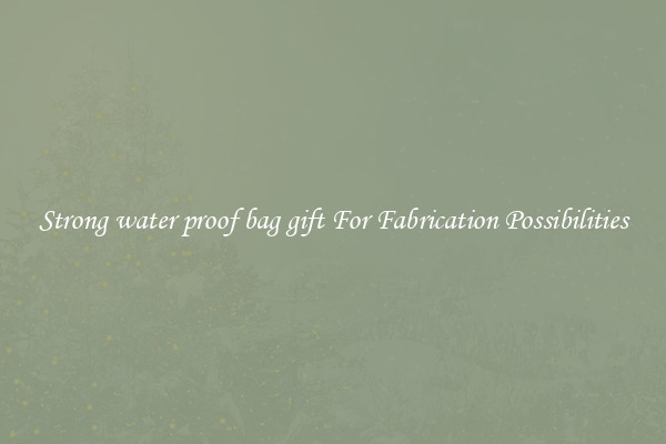 Strong water proof bag gift For Fabrication Possibilities