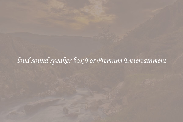 loud sound speaker box For Premium Entertainment