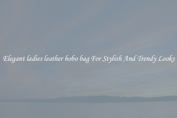 Elegant ladies leather hobo bag For Stylish And Trendy Looks